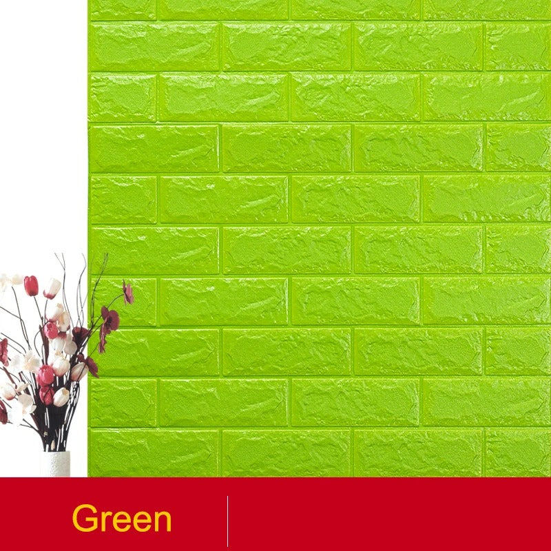 (৯২ স্কোয়ার ফিট রোল ) ৪৫ টাকা স্কোয়ার ফিট-3D Wall Sticker(Bricks)-Green