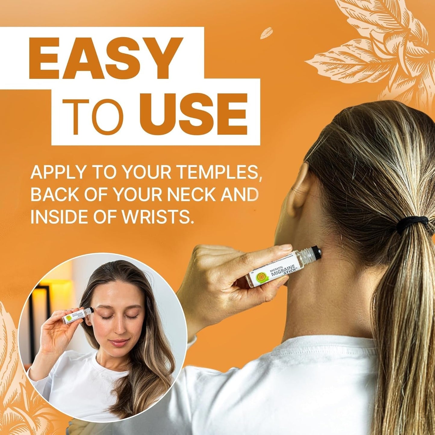 Natural Migraine Roll-on- ১ পিচ-সম্পূর্ণ প্রাকৃতিক উপাদানে তৈরি