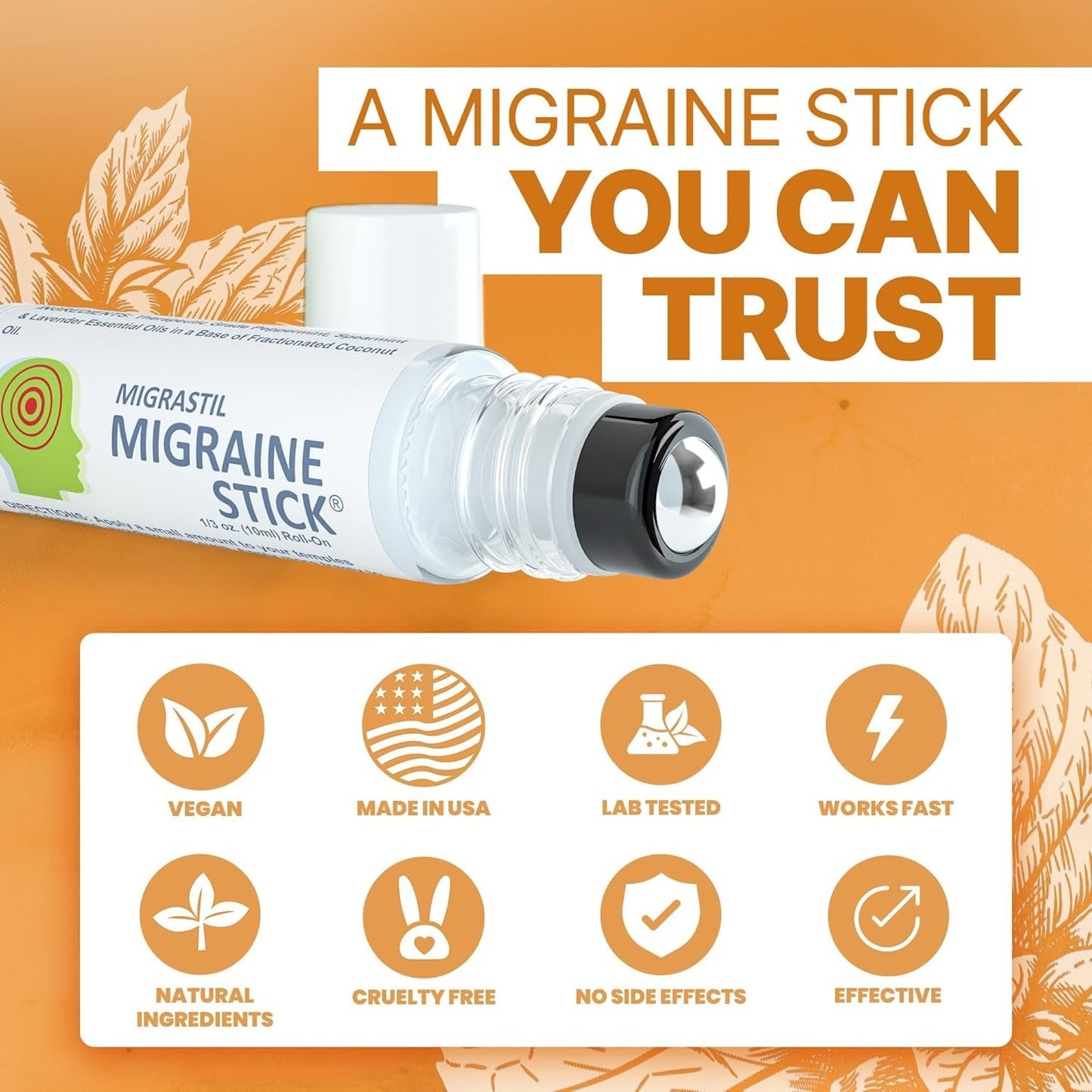 Natural Migraine Roll-on- ২ পিচ-সম্পূর্ণ প্রাকৃতিক উপাদানে তৈরি