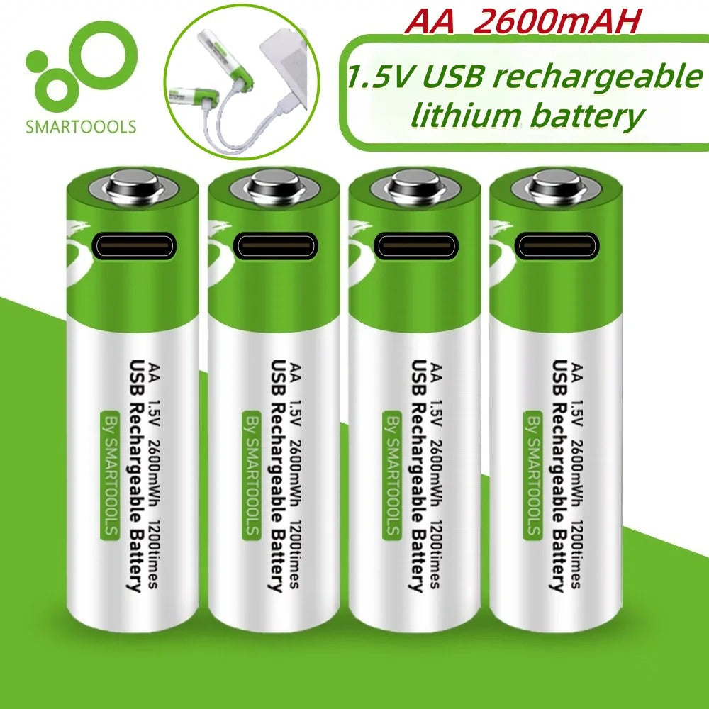 Original 1.5V AA USB Rechargeable Battery-৬পিচ