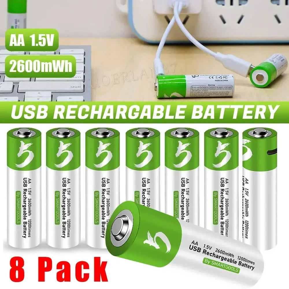 Original 1.5V AA USB Rechargeable Battery-৬পিচ