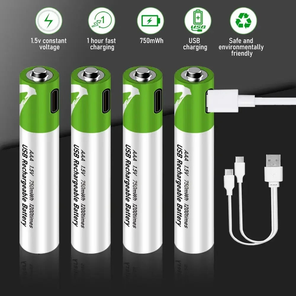 Original 1.5V AA USB Rechargeable Battery-১০পিচ