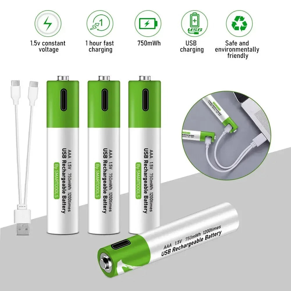Original 1.5V AA USB Rechargeable Battery-৬পিচ