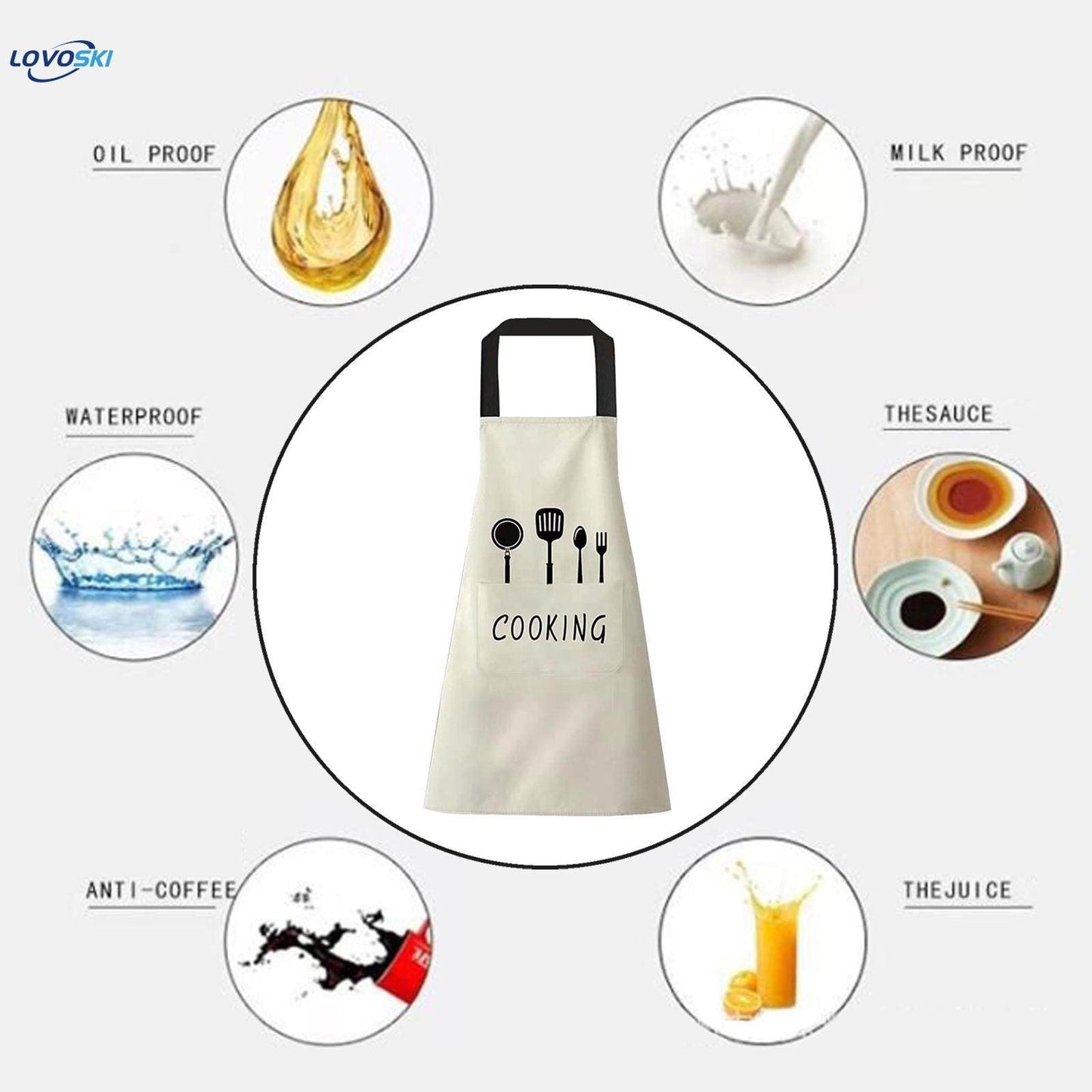 Fashion Kitchen Oilproof Waterproof Chef Apron-Random Color