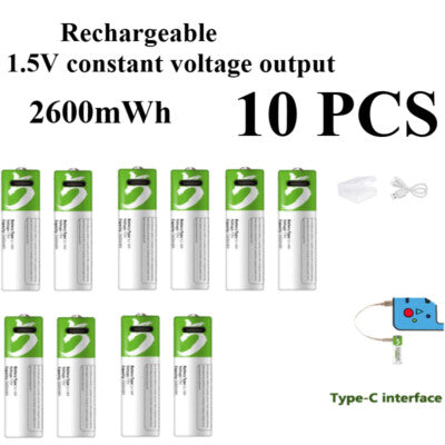 Original 1.5V AA USB Rechargeable Battery-৬পিচ