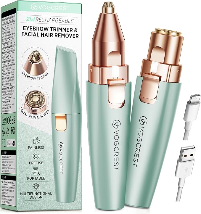 VOGCREST Eyebrow Facial Trimmer: 2 in 1